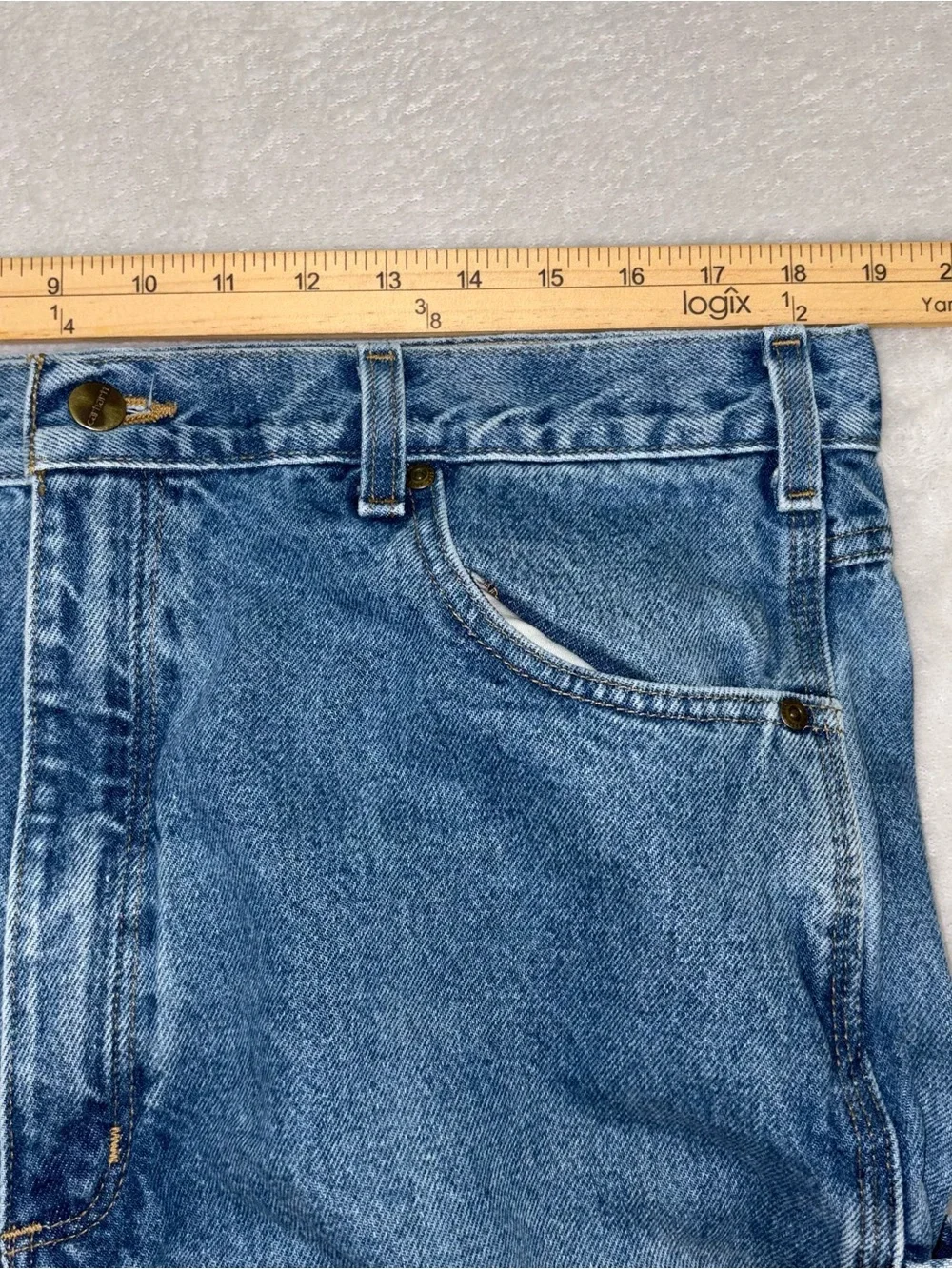 Carhartt B171 DST Relaxed Fit Carpenter Jeans Blue Denim Mens 38X36